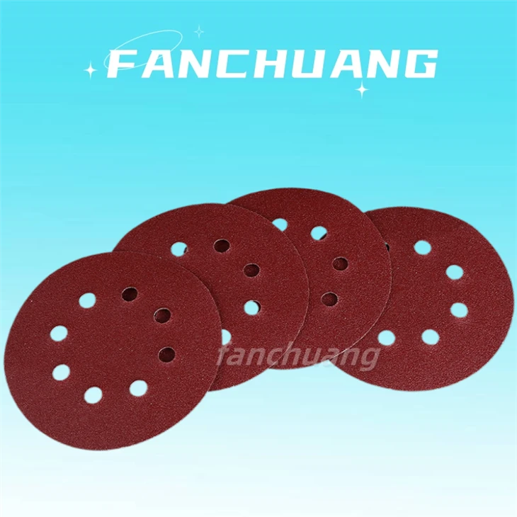8holes Round Sandpaper Grit Self-adhesive Sand Paper