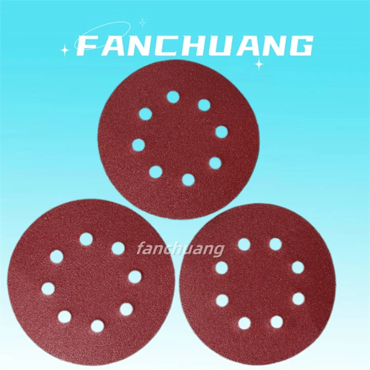 8holes Round Sandpaper Grit Self-adhesive Sand Paper